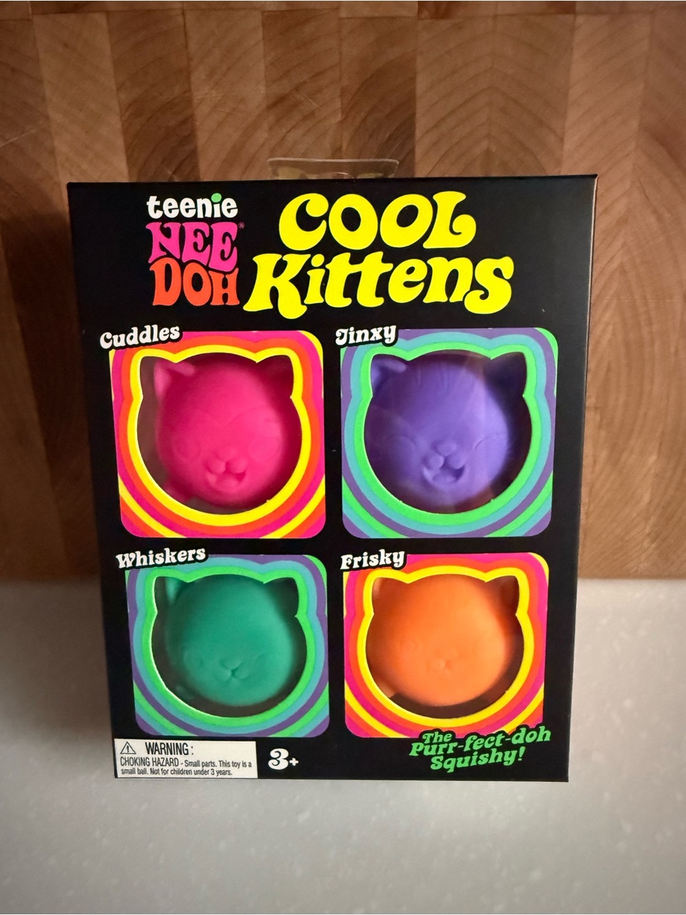 Needoh Teenie Cool Kittens 4-Pack Pink, Purple, Green, Orange